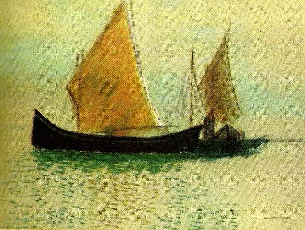 Odilon Redon segelbatar i venedig china oil painting image